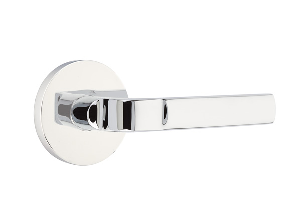 Emtek 5059ASTUS26 Dummy, Pair. Disk Rosette. Aston Lever. Polished Chrome