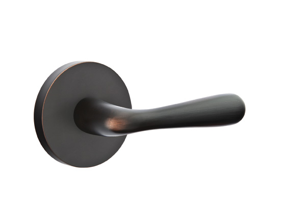 Emtek 5059BAUS10B Dummy, Pair. Disk Rosette. Basel Lever. Oil Rubbed Bronze