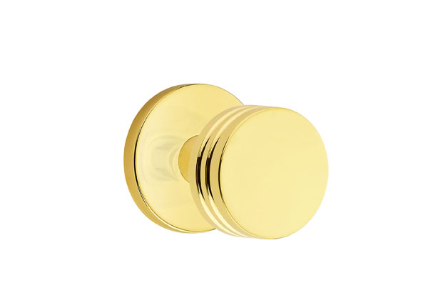 Emtek 5059BNUS3NL Dummy, Pair. Disk Rosette. Bern Knob. Unlacquered Brass