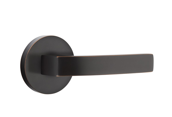 Emtek 5059BRLUS10B Dummy, Pair. Disk Rosette. Breslin Lever. Oil Rubbed Bronze