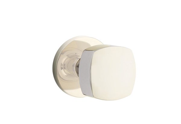 Emtek 5059FRKUS14 Dummy, Pair. Disk Rosette. Freestone Knob. Polished Nickel-Lifetime