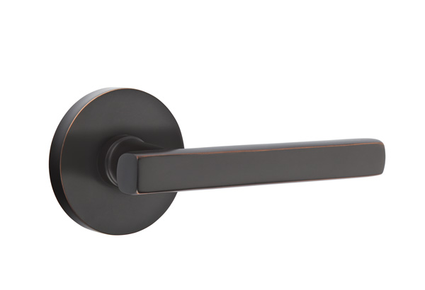 Emtek 5059FRLUS10B Dummy, Pair. Disk Rosette. Freestone Lever. Oil Rubbed Bronze