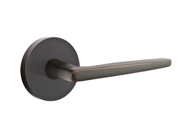 Emtek 5059HERUS10B Dummy, Pair. Disk Rosette. Hermes Lever. Oil Rubbed Bronze