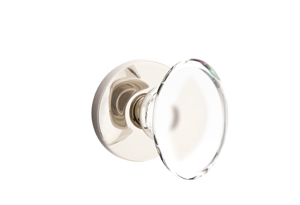 Emtek 5059HTUS14 Dummy, Pair. Disk Rosette. Hampton Knob. Polished Nickel-Lifetime