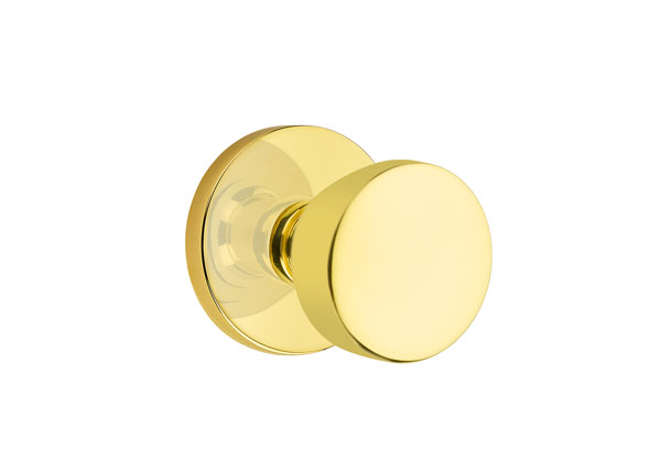 Emtek 5059LAUUS3NL Dummy, Pair. Disk Rosette. Laurent Knob. Unlacquered Brass