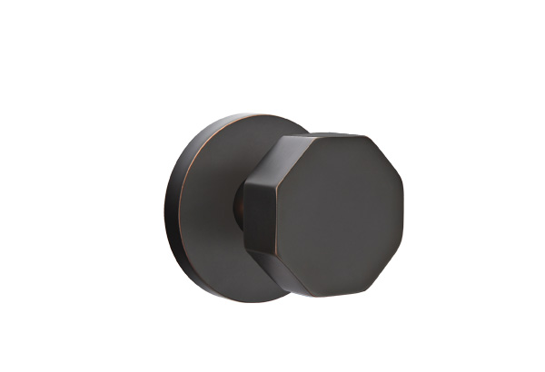 Emtek 5059OCTUS10B Dummy, Pair. Disk Rosette. Octagon Knob. Oil Rubbed Bronze