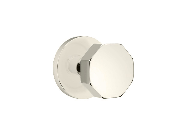 Emtek 5059OCTUS14 Dummy, Pair. Disk Rosette. Octagon Knob. Polished Nickel-Lifetime