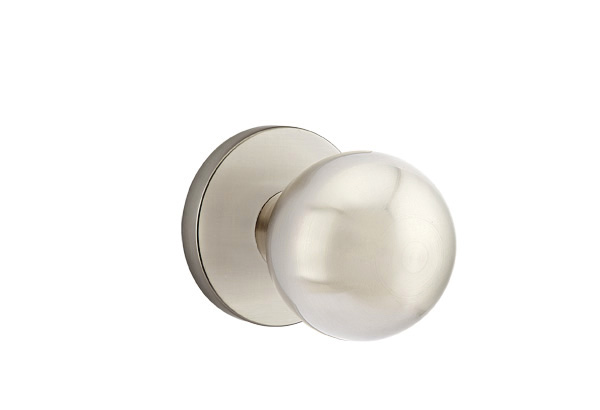 Emtek 5059ORBUS15 Dummy, Pair. Disk Rosette. Orb Knob. Satin Nickel