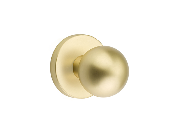 Emtek 5059ORBUS4 Dummy, Pair. Disk Rosette. Orb Knob. Satin Brass