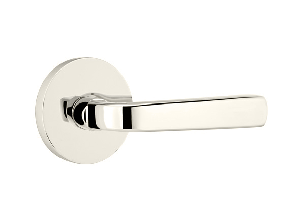 Emtek 5059SIOUS14 Dummy, Pair. Disk Rosette. Sion Lever . Polished Nickel-Lifetime