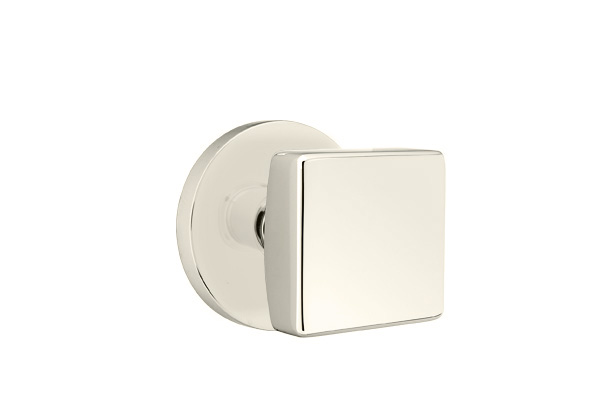 Emtek 5059SQUUS14 Dummy, Pair. Disk Rosette. Square Knob. Polished Nickel-Lifetime