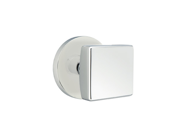 Emtek 5059SQUUS26 Dummy, Pair. Disk Rosette. Square Knob. Polished Chrome