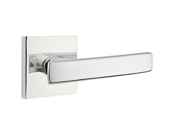 Emtek 5050GVUS26 Dummy, Pair. Square Rosette. Geneva Lever. Polished Chrome