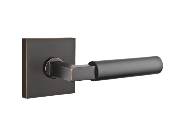 Emtek 5050HECUS10B Dummy, Pair. Square Rosette. Hercules Lever. Oil Rubbed Bronze