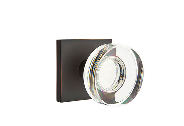 Emtek 5050MDCUS10B Dummy, Pair. Square Rosette. Modern Disc Knob. Oil Rubbed Bronze