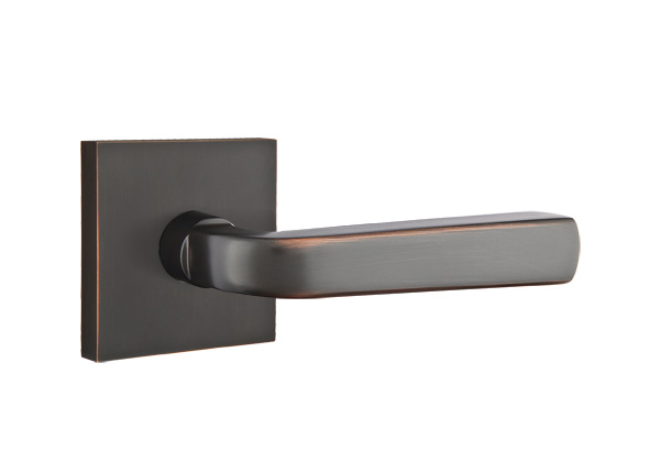 Emtek 5050SIOUS10B Dummy, Pair. Square Rosette. Sion Lever . Oil Rubbed Bronze