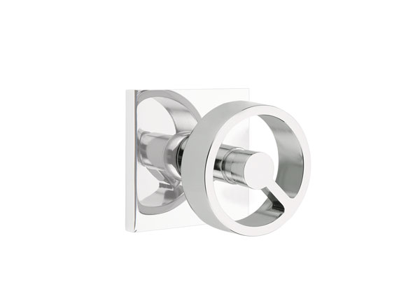 Emtek 5050SPKUS26 Dummy, Pair. Square Rosette. Spoke Knob. Polished Chrome