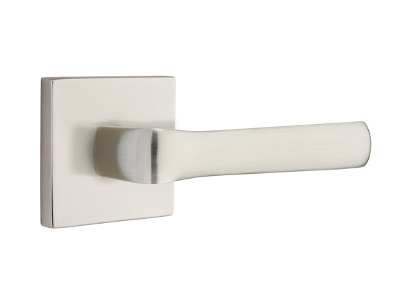 Emtek 5050SPNUS15 Dummy, Pair. Square Rosette. Spencer Lever. Satin Nickel