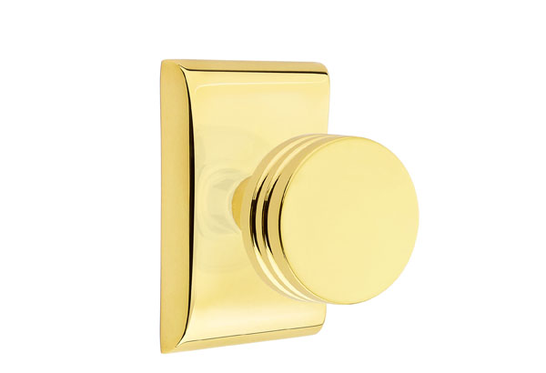 Emtek 5051BNUS3NL Dummy, Pair. Neos Rosette. Bern Knob. Unlacquered Brass