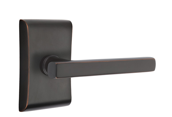 Emtek 5051FRLUS10B Dummy, Pair. Neos Rosette. Freestone Lever. Oil Rubbed Bronze