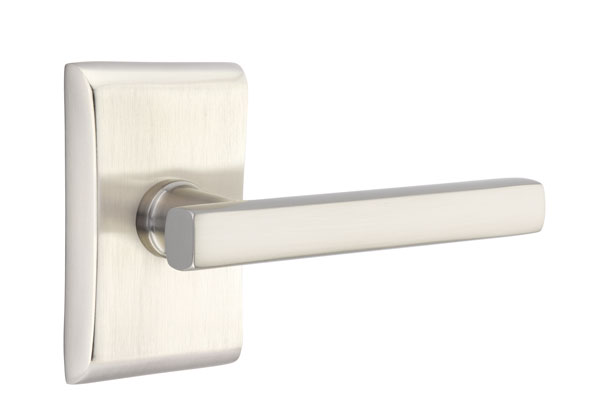 Emtek 5051FRLUS15 Dummy, Pair. Neos Rosette. Freestone Lever. Satin Nickel