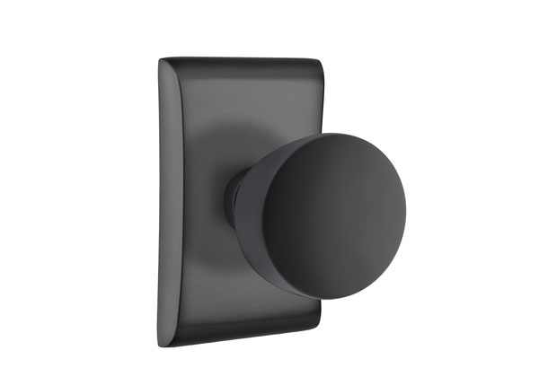 Emtek 5051LAUUS19 Dummy, Pair. Neos Rosette. Laurent Knob. Flat Black