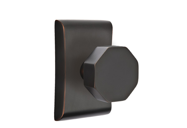 Emtek 5051OCTUS10B Dummy, Pair. Neos Rosette. Octagon Knob. Oil Rubbed Bronze