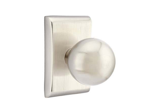 Emtek 5051ORBUS15 Dummy, Pair. Neos Rosette. Orb Knob. Satin Nickel