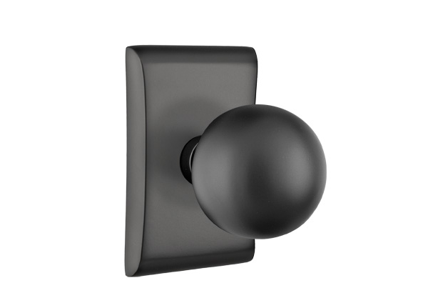 Emtek 5051ORBUS19 Dummy, Pair. Neos Rosette. Orb Knob. Flat Black