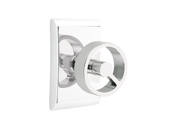 Emtek 5051SPKUS26 Dummy, Pair. Neos Rosette. Spoke Knob. Polished Chrome