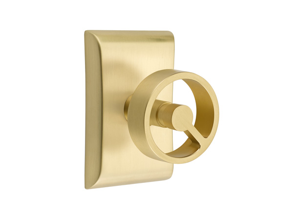 Emtek 5051SPKUS4 Dummy, Pair. Neos Rosette. Spoke Knob. Satin Brass