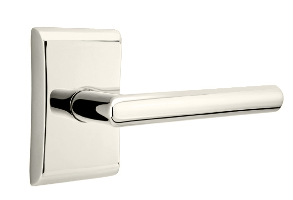 Emtek 5051STUUS14 Dummy, Pair. Neos Rosette. Stuttgart Lever. Polished Nickel-Lifetime