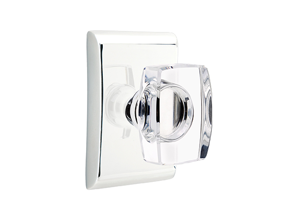 Emtek 5051WSUS26 Dummy, Pair. Neos Rosette. Windsor Knob. Polished Chrome