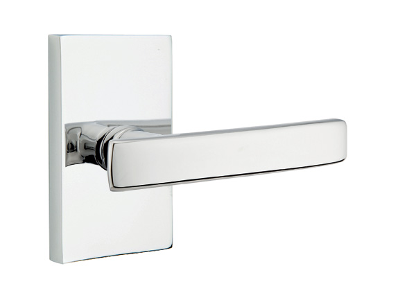 Emtek 5052GVUS26 Dummy, Pair. Modern Rectangular Rosette. Geneva Lever. Polished Chrome