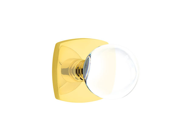 Emtek 5306BLUS3NL Dummy, Pair. Urban Modern Rosette. Bristol Knob. Unlacquered Brass