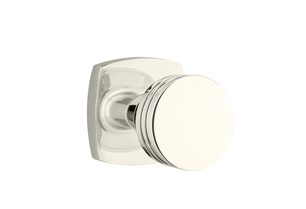 Emtek 5306BNUS14 Dummy, Pair. Urban Modern Rosette. Bern Knob. Polished Nickel-Lifetime