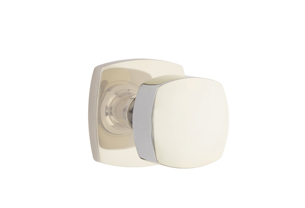 Emtek 5306FRKUS14 Dummy, Pair. Urban Modern Rosette. Freestone Knob. Polished Nickel-Lifetime