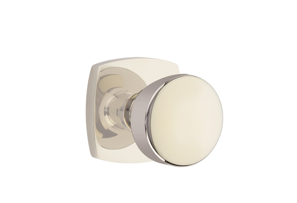 Emtek 5306LAUUS14 Dummy, Pair. Urban Modern Rosette. Laurent Knob. Polished Nickel-Lifetime