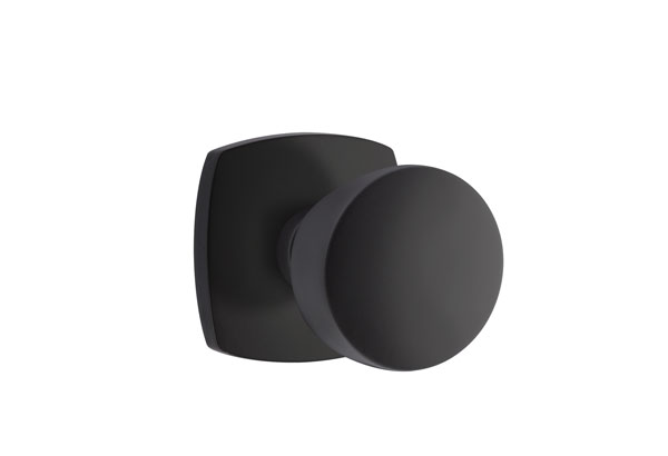 Emtek 5306LAUUS19 Dummy, Pair. Urban Modern Rosette. Laurent Knob. Flat Black