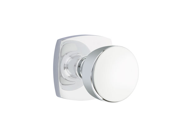 Emtek 5306LAUUS26 Dummy, Pair. Urban Modern Rosette. Laurent Knob. Polished Chrome