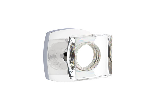 Emtek 5306MSCUS26 Dummy, Pair. Urban Modern Rosette. Modern Square Knob. Polished Chrome