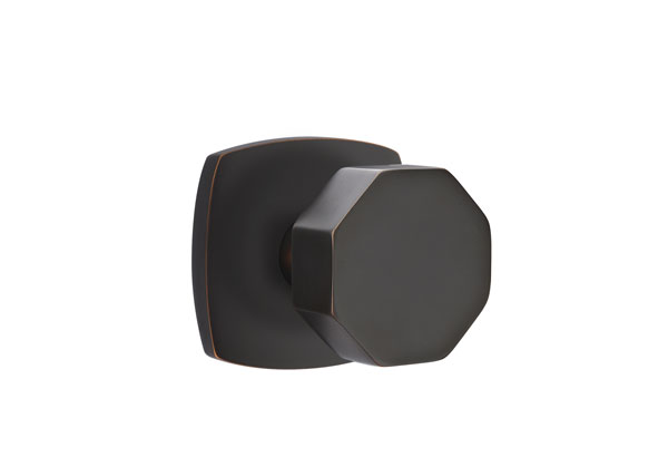 Emtek 5306OCTUS10B Dummy, Pair. Urban Modern Rosette. Octagon Knob. Oil Rubbed Bronze