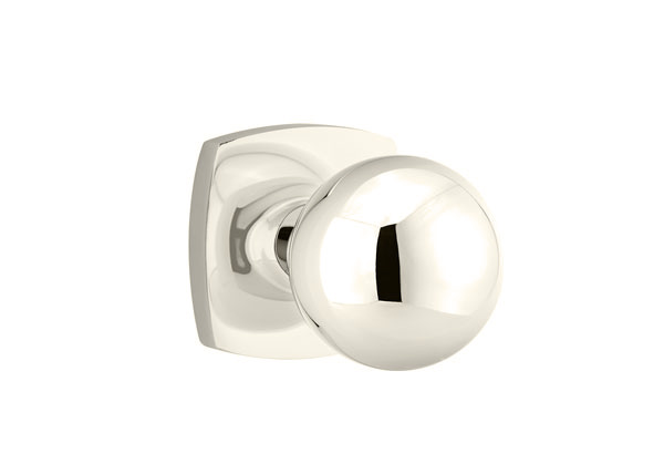 Emtek 5306ORBUS14 Dummy, Pair. Urban Modern Rosette. Orb Knob. Polished Nickel-Lifetime