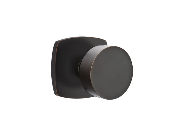 Emtek 5306ROUUS10B Dummy, Pair. Urban Modern Rosette. Round Knob. Oil Rubbed Bronze