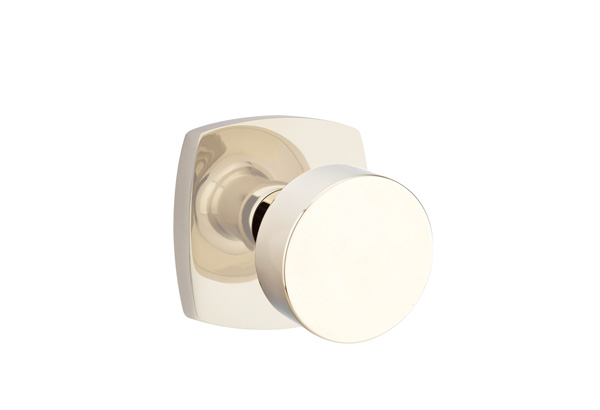 Emtek 5306ROUUS14 Dummy, Pair. Urban Modern Rosette. Round Knob. Polished Nickel-Lifetime