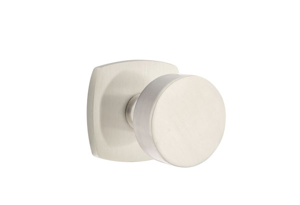 Emtek 5306ROUUS15 Dummy, Pair. Urban Modern Rosette. Round Knob. Satin Nickel