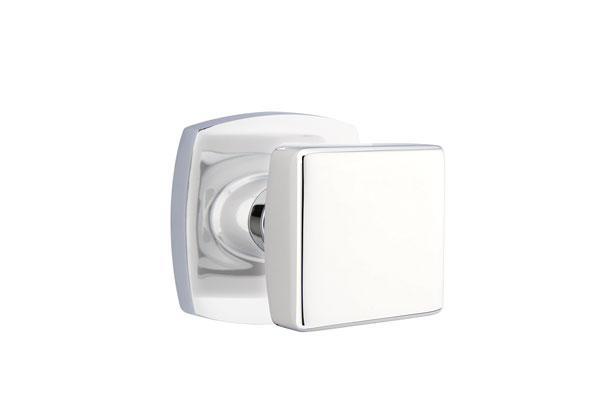 Emtek 5306SQUUS26 Dummy, Pair. Urban Modern Rosette. Square Knob. Polished Chrome