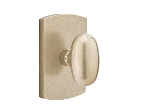 Emtek 7050BZEGTWB Dummy, Pair. #4 Rosette. Egg Knob. Tumbled White Bronze