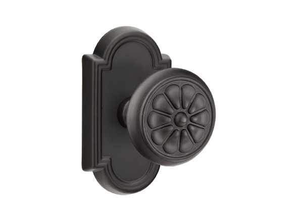 Emtek 70511PTFB Dummy, Pair. #11 Rosette. Petal Knob. Flat Black Bronze