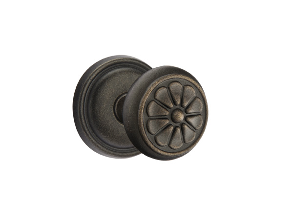 Emtek 70512PTMB Dummy, Pair. #12 Rosette. Petal Knob. Medium Bronze